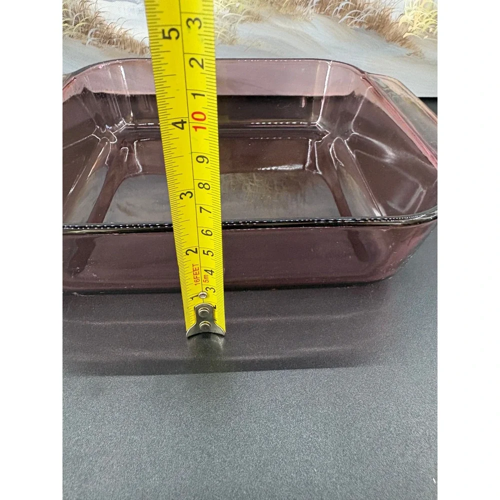 Pyrex Fireside 222-N Square Baking Dish 8x8x2 Smoked Amethyst Purple Glass Oven